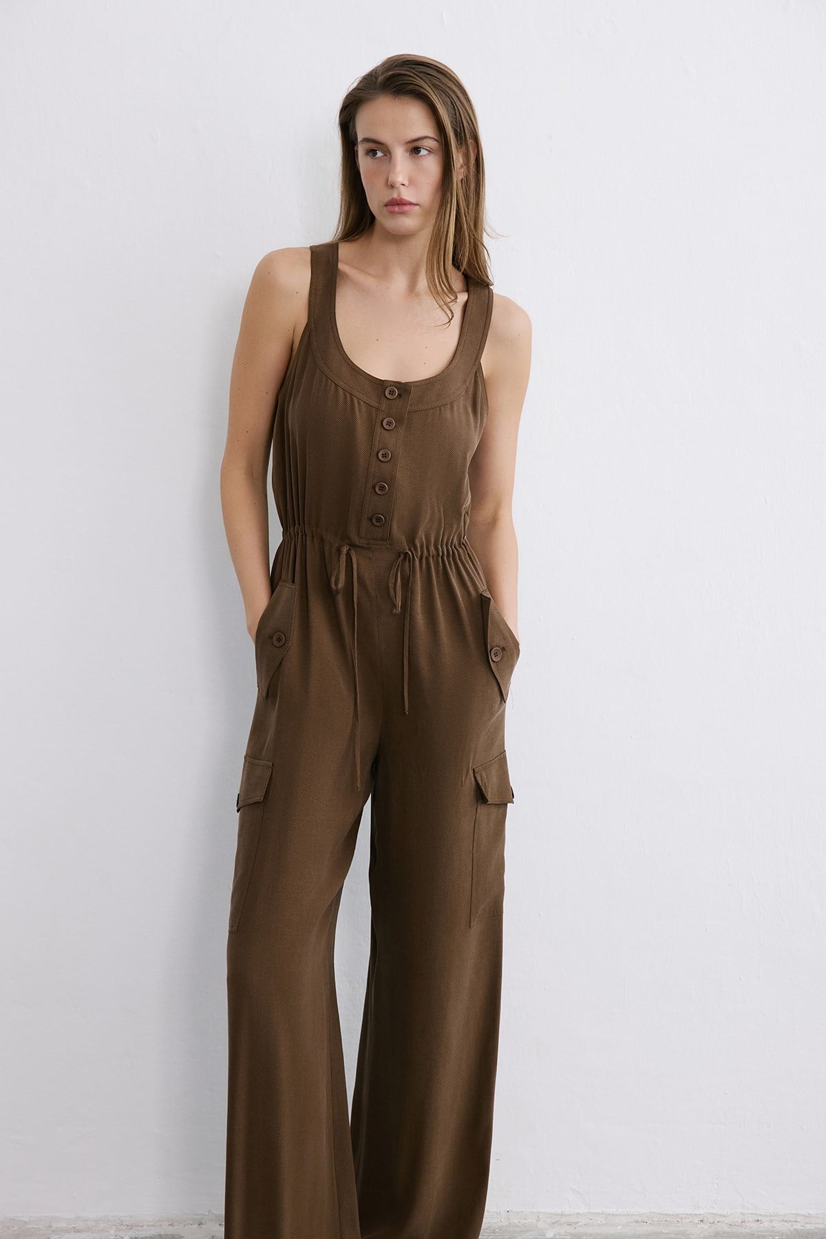 Thick Strap Wide Leg  Jumpsuit