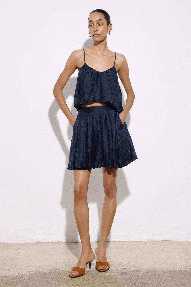 Thin Strap Crop  Blue Blouse