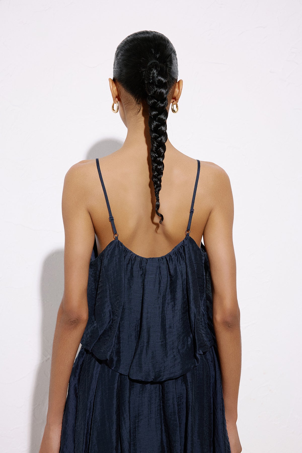 Thin Strap Crop  Blue Blouse