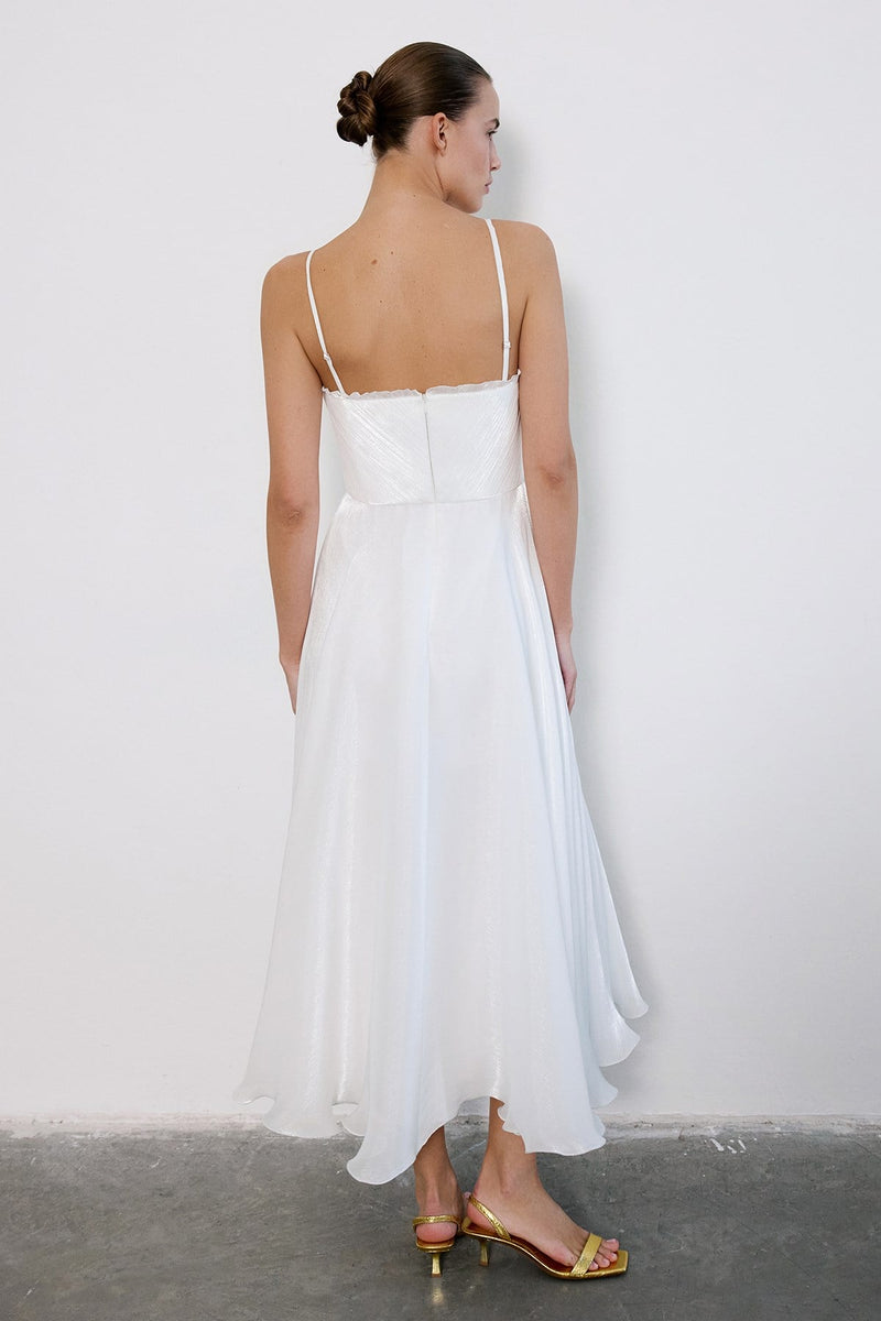 Thin Strap Flared Midi  Dress