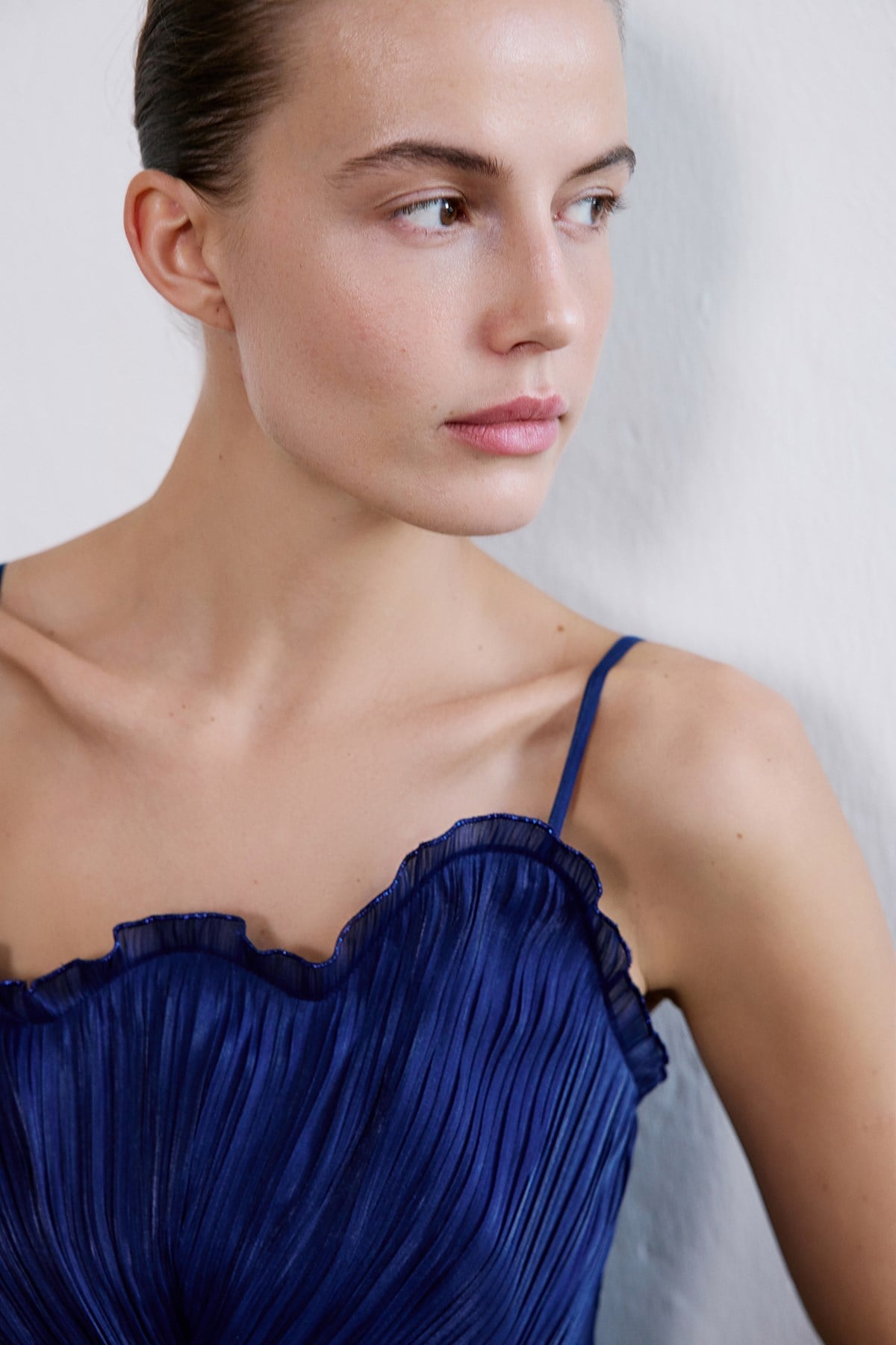 Thin Strap Flared Midi  Dress