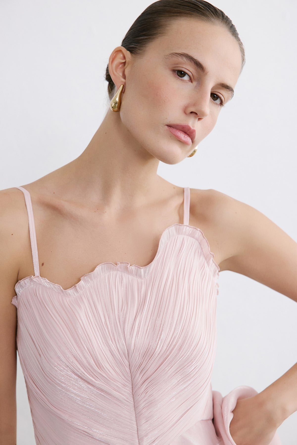 Thin Strap Flared Midi  Dress