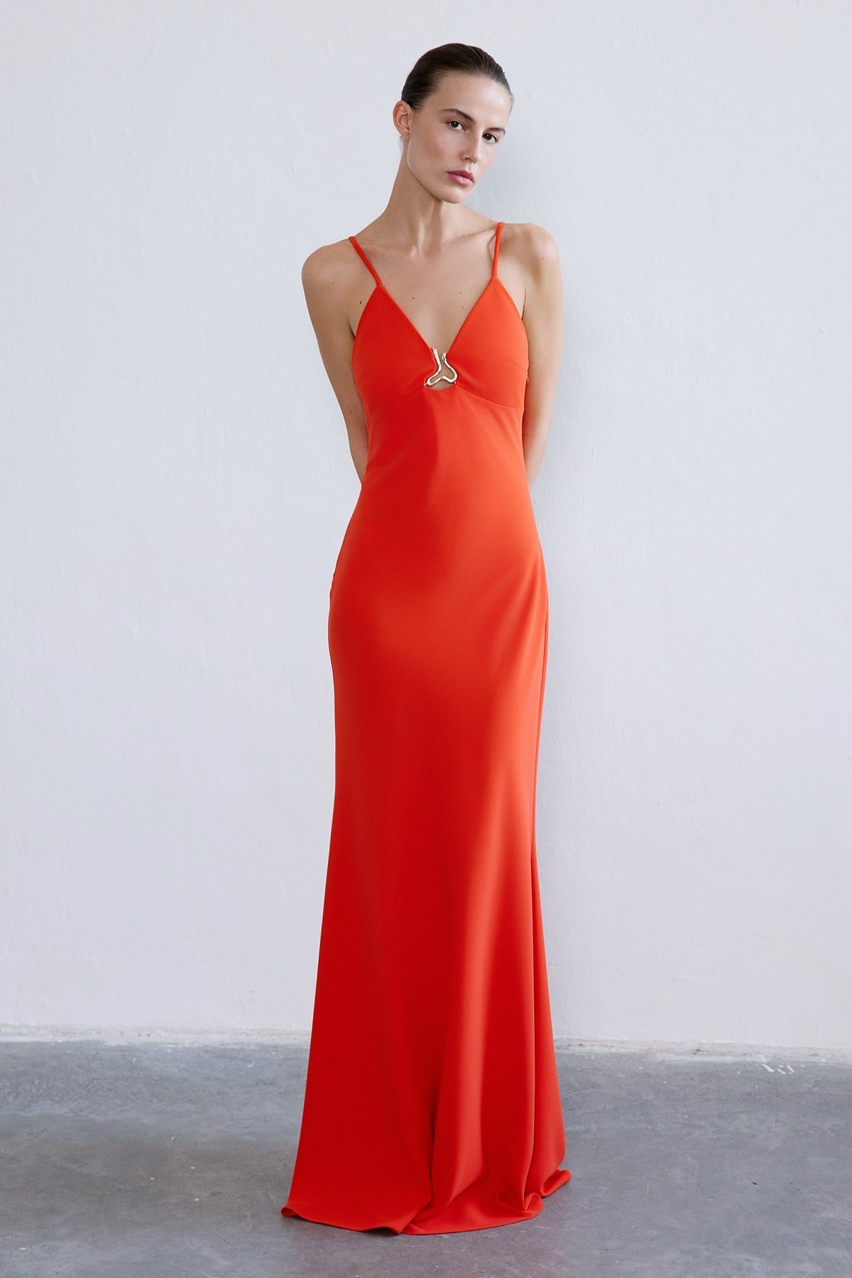 Thin Strap V Neck  Maxi Dress