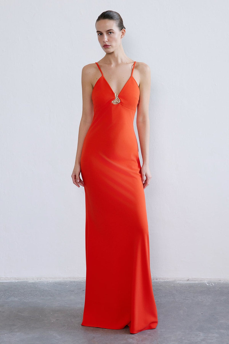 Thin Strap V Neck  Maxi Dress