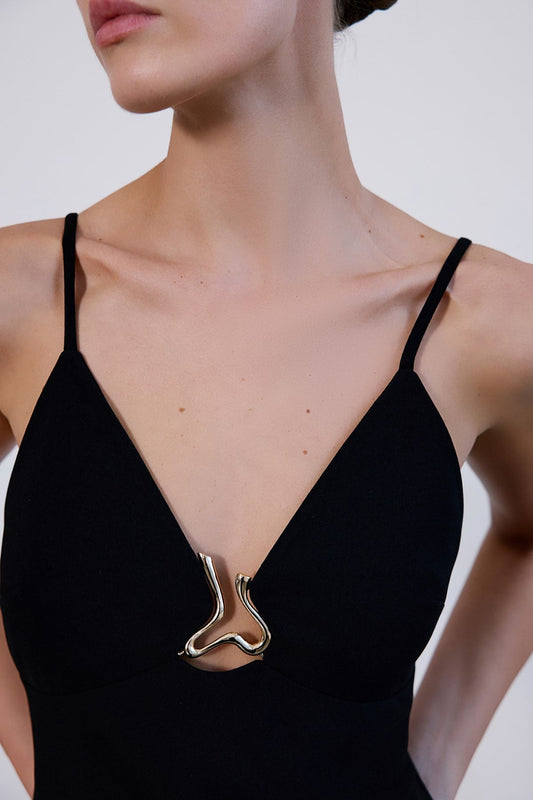 Thin Strap V Neck  Maxi Dress