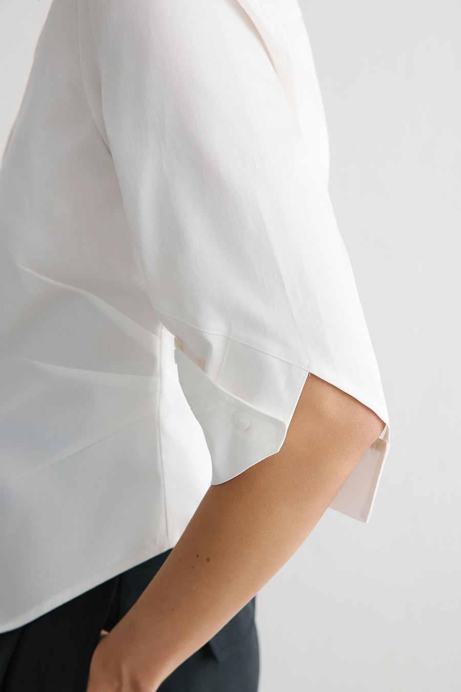 Three Quarter Sleeve Poplin  Shirt