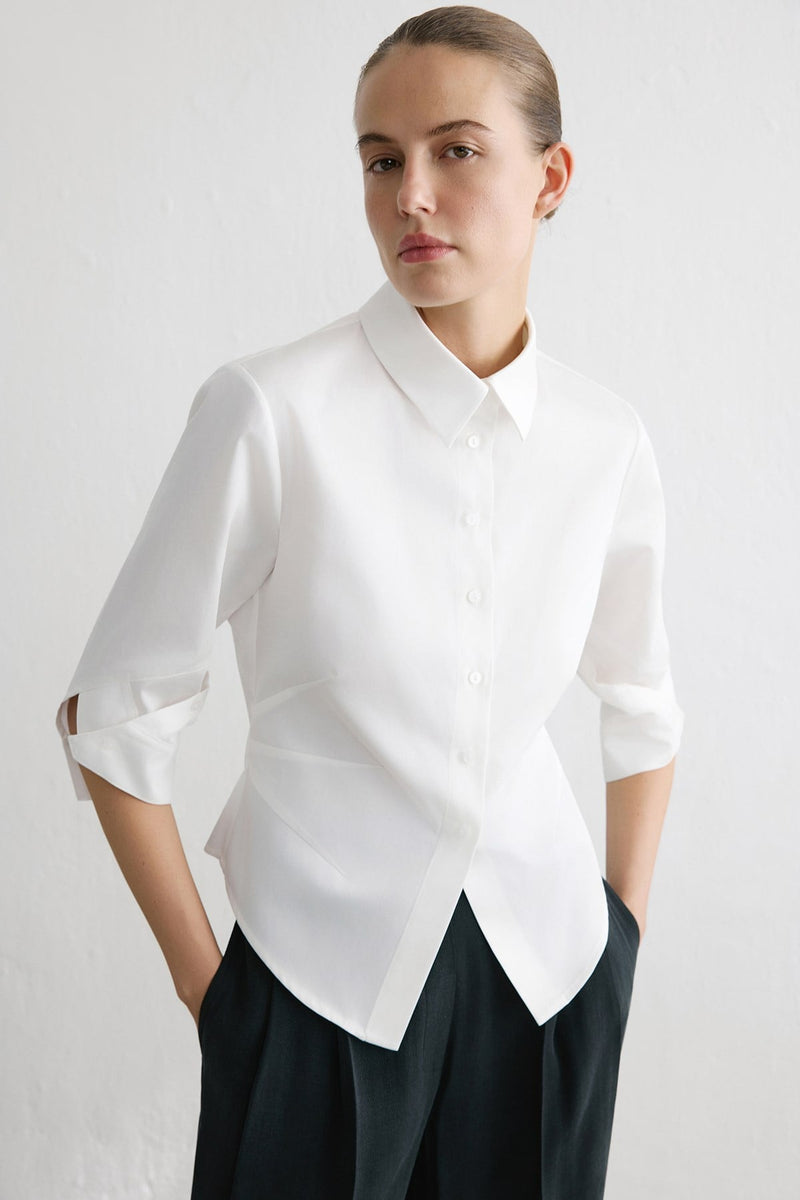 Three Quarter Sleeve Poplin  Shirt