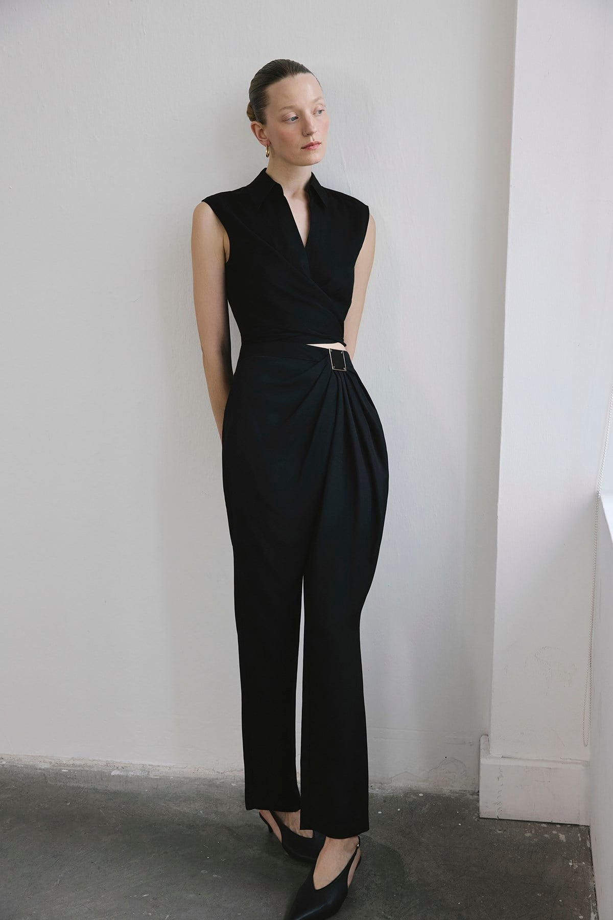 Tie Front Linen Blend  Vest