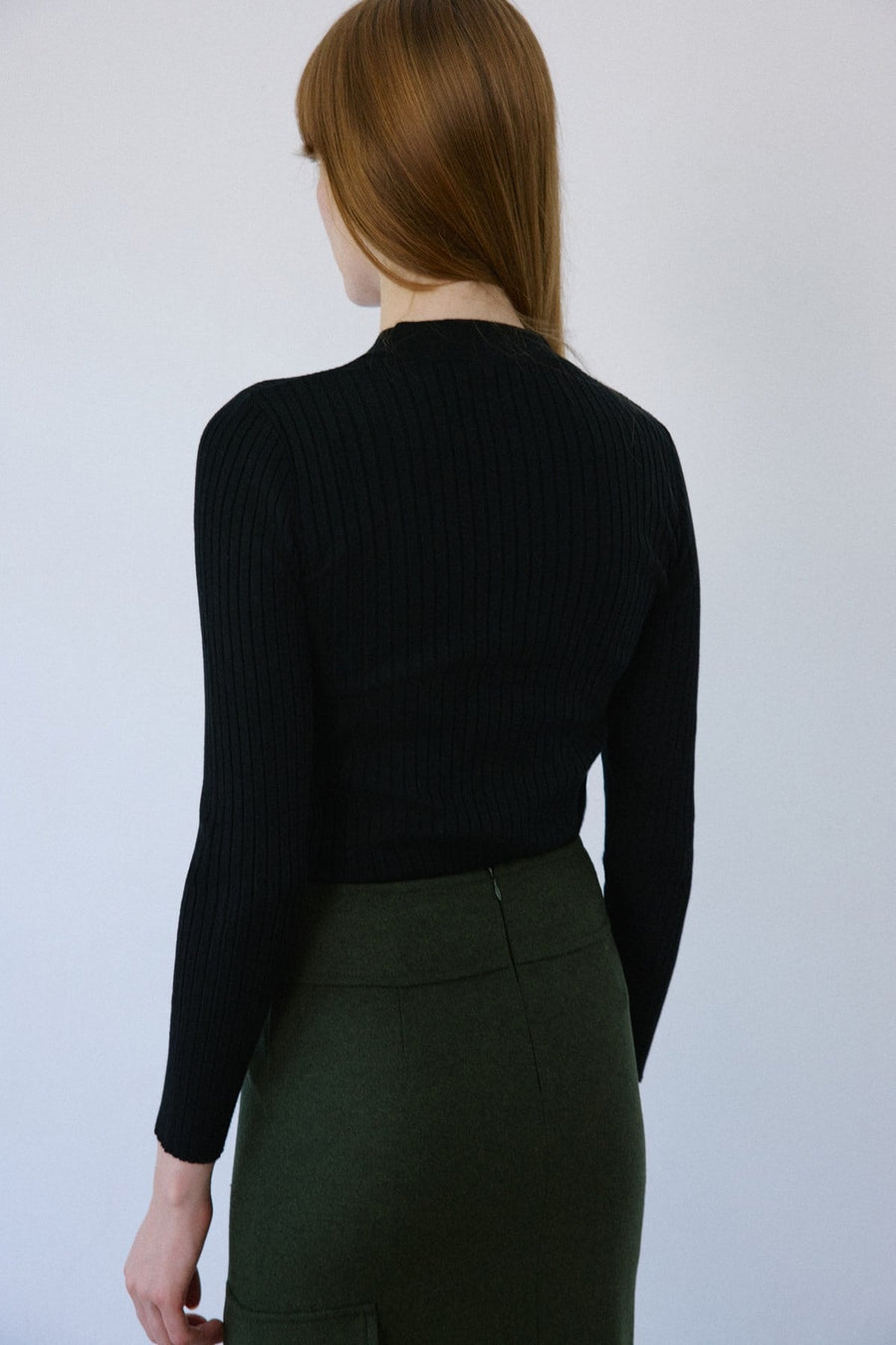 V Neck Ribbed Knit  Sweater