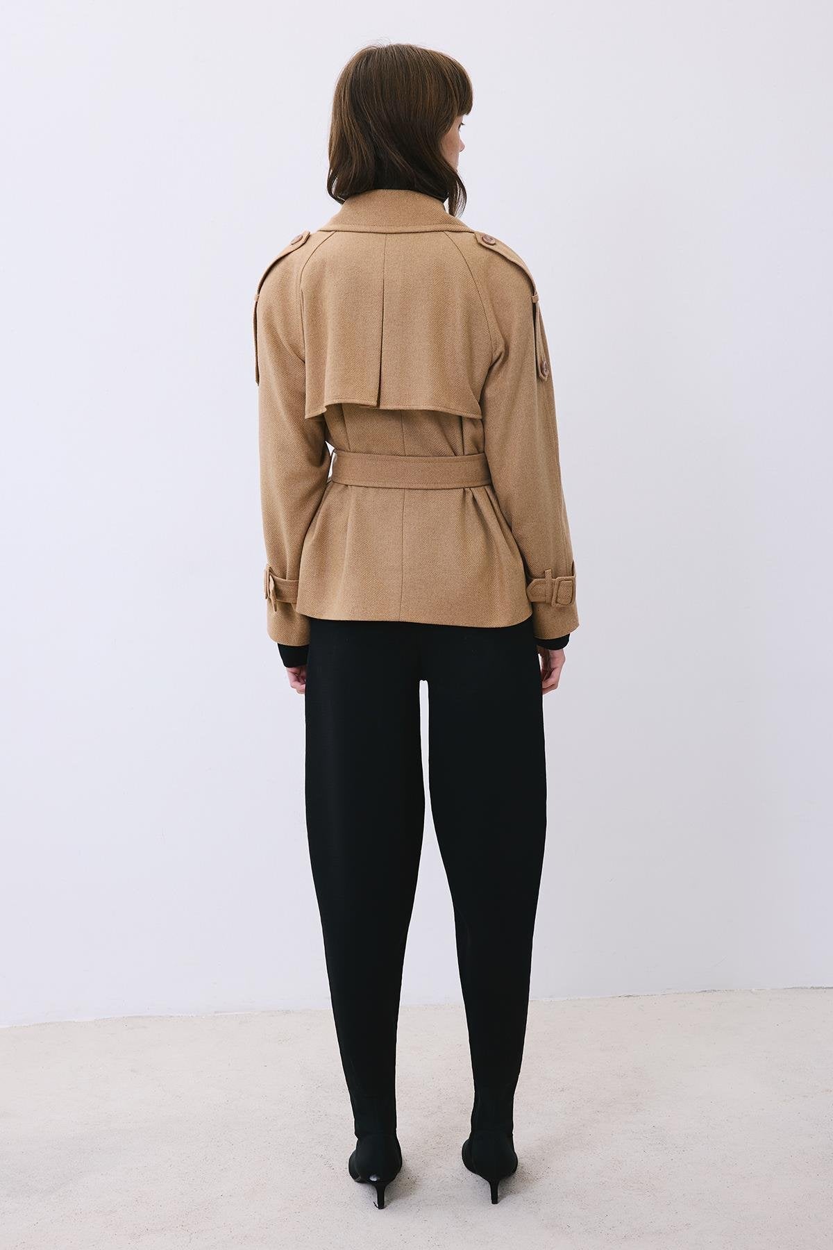 Wool-Blend Belted Coat