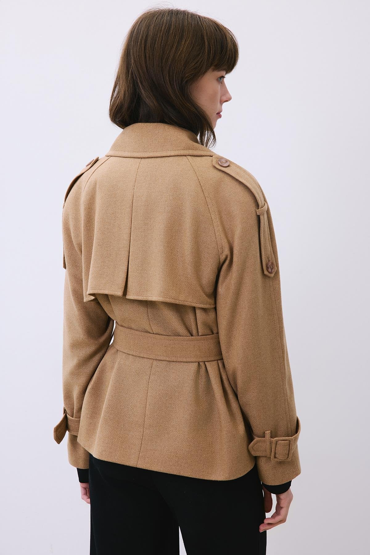 Wool-Blend Belted Coat