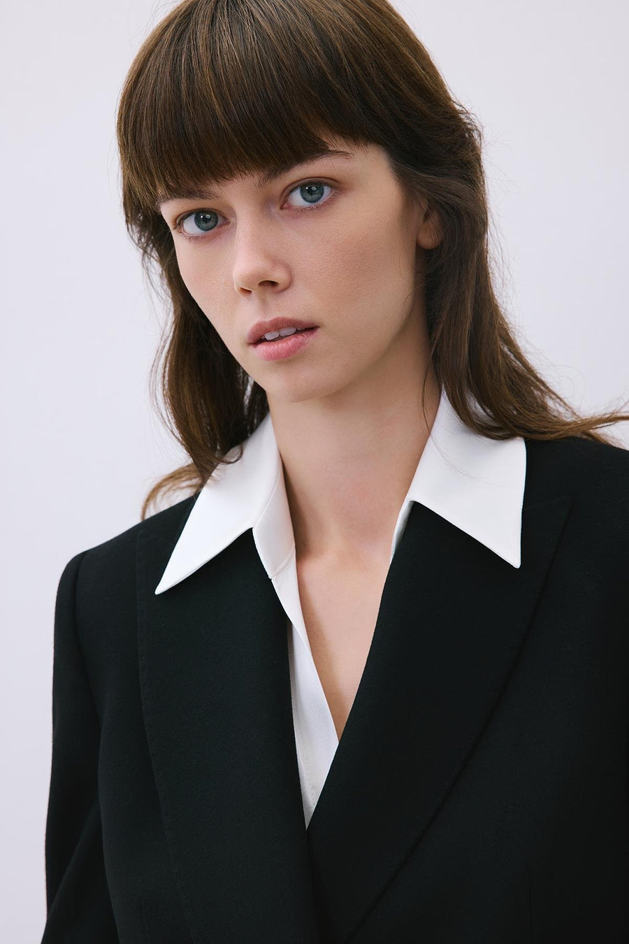 Gray Wool-Blend Double-Breasted Jacket