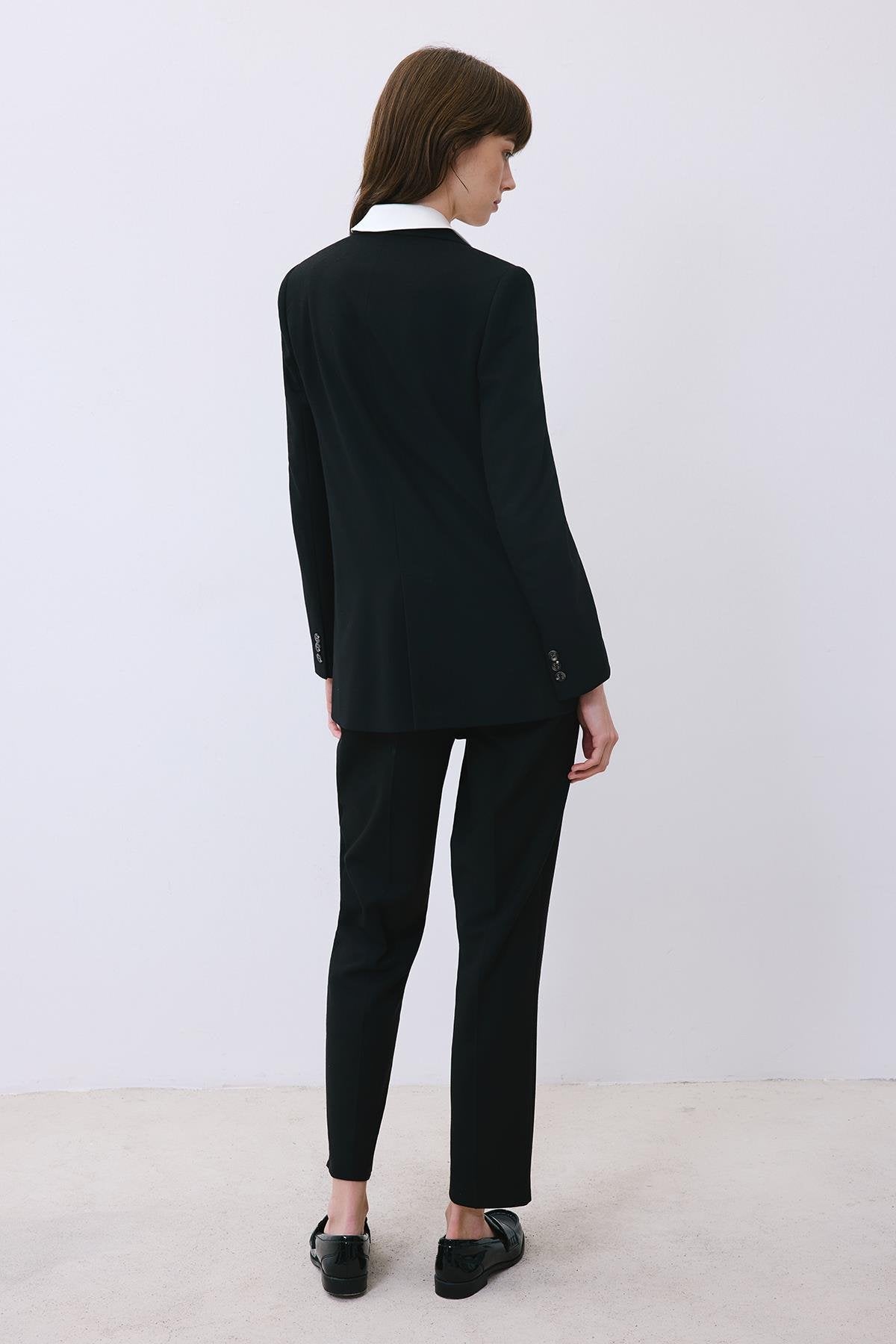 Gray Wool-Blend Double-Breasted Jacket