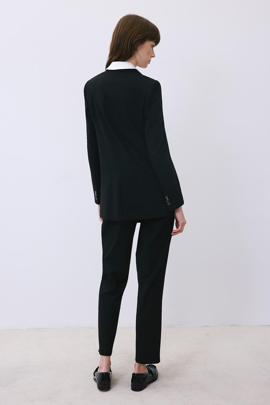 Gray Wool-Blend Double-Breasted Jacket