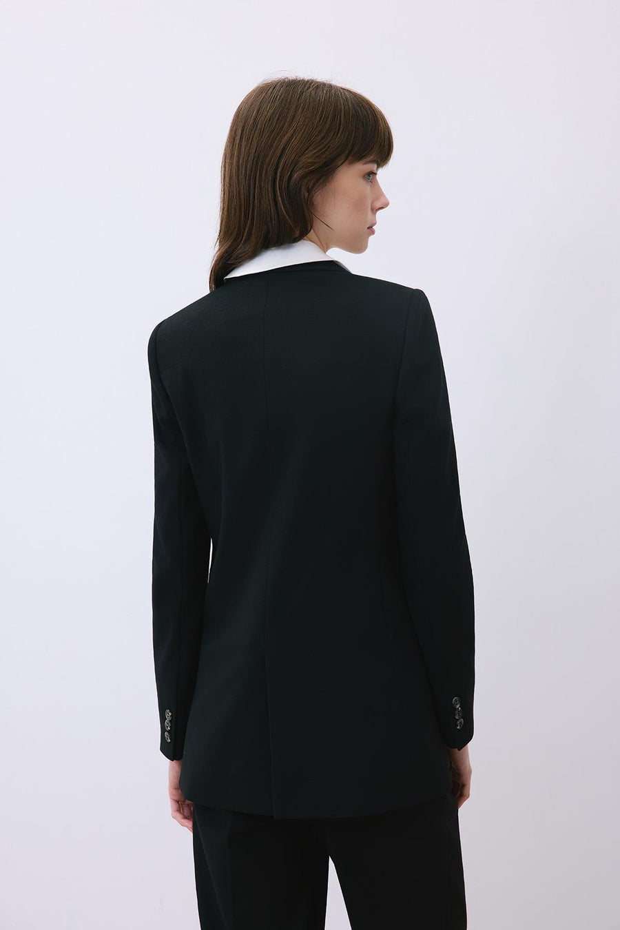 Gray Wool-Blend Double-Breasted Jacket