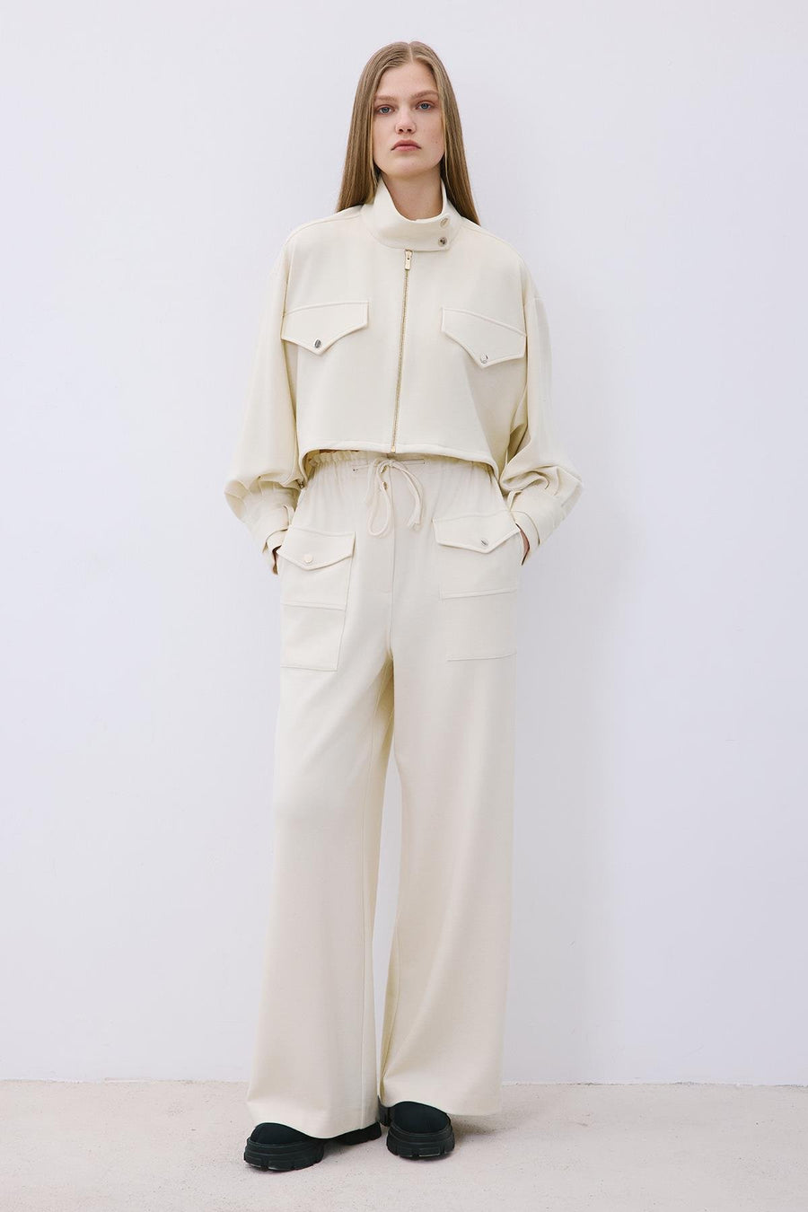 Wool-Blend Jacket with Gold Details