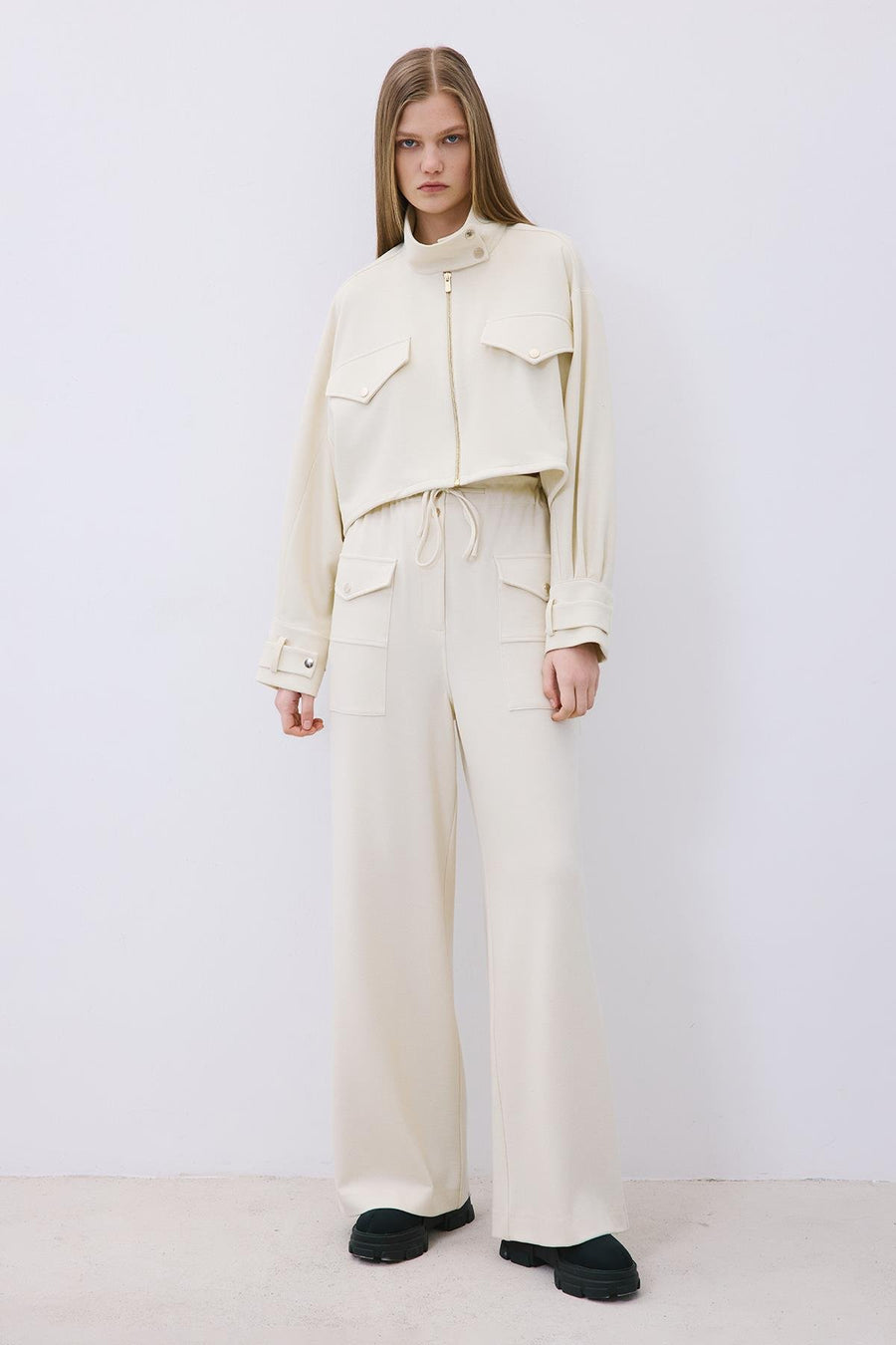 Wool-Blend Jacket with Gold Details