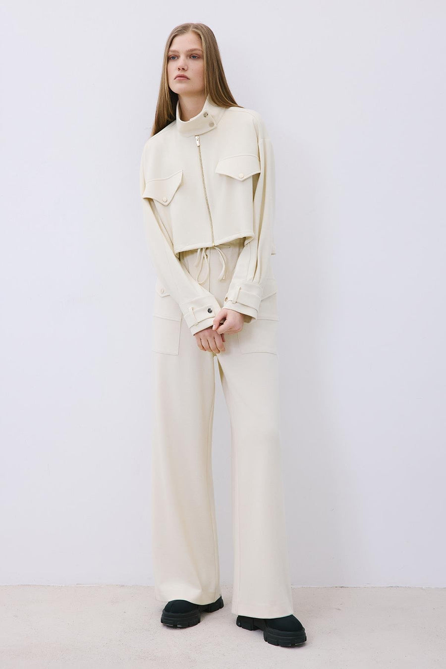 Wool-Blend Jacket with Gold Details