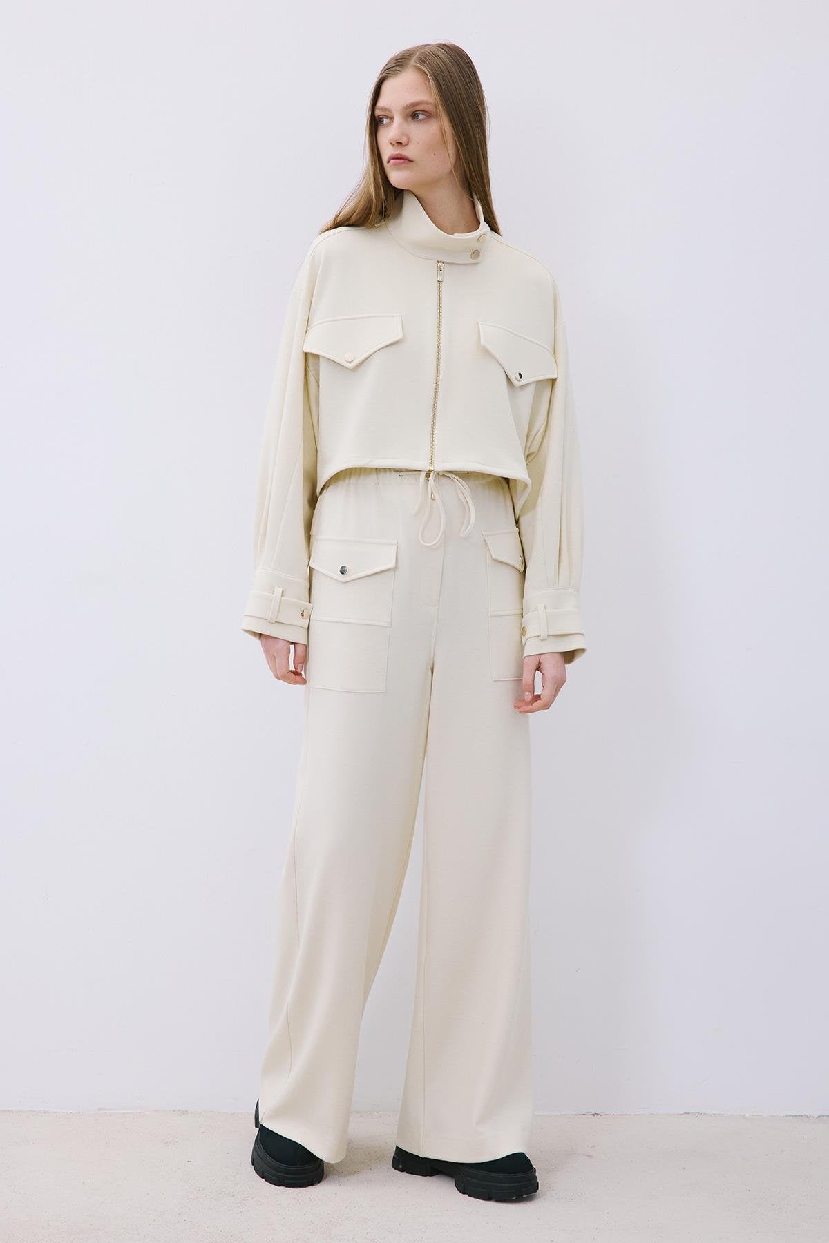 Wool-Blend Jacket with Gold Details