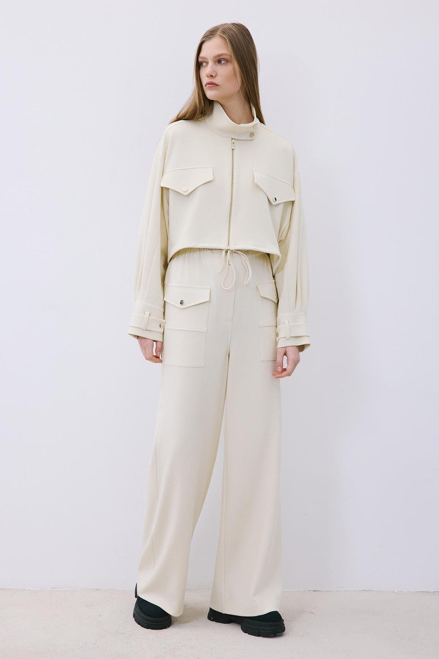 Wool-Blend Jacket with Gold Details