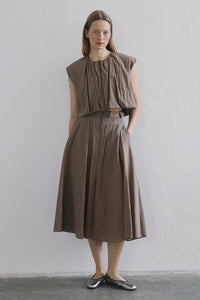 Camel Zippered Short Sleeve  Vest