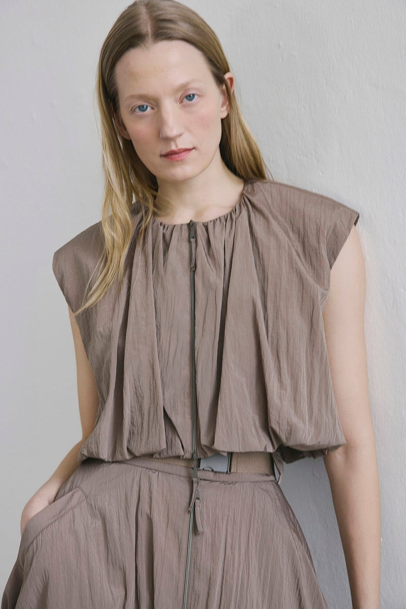 Zippered Drop Shoulder  Vest