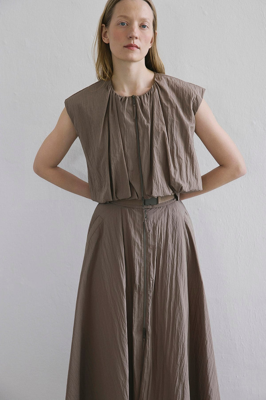 Zippered Drop Shoulder  Vest