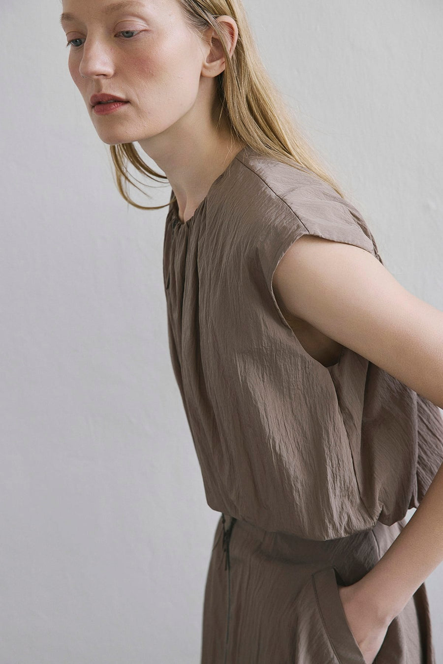 Zippered Drop Shoulder  Vest