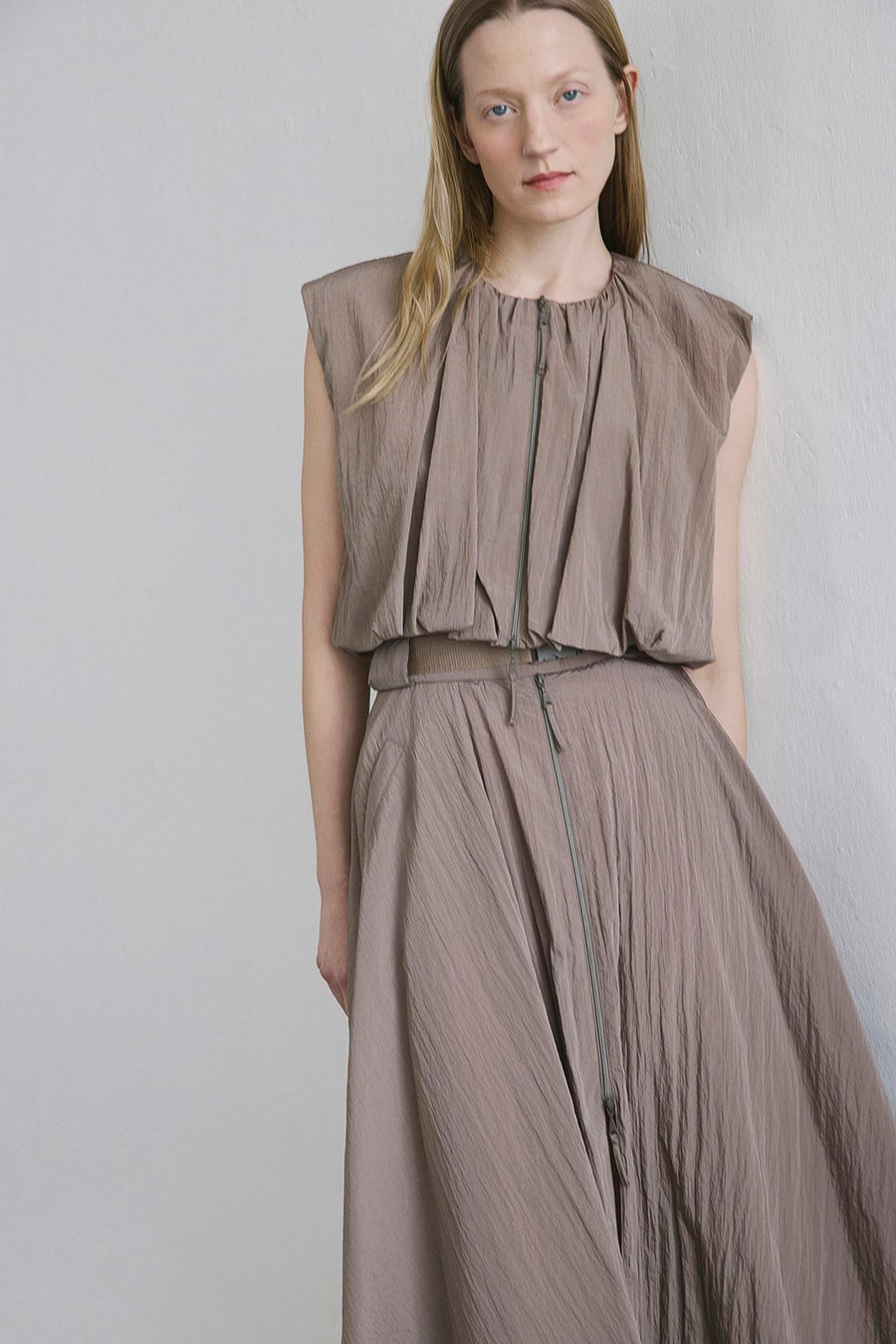 Zippered Drop Shoulder  Vest