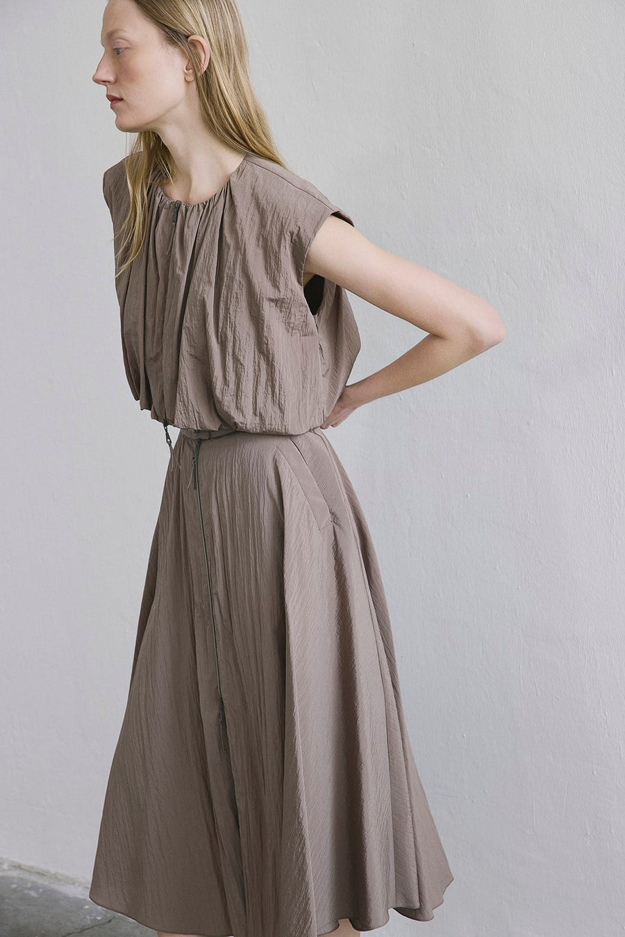 Zippered Drop Shoulder  Vest