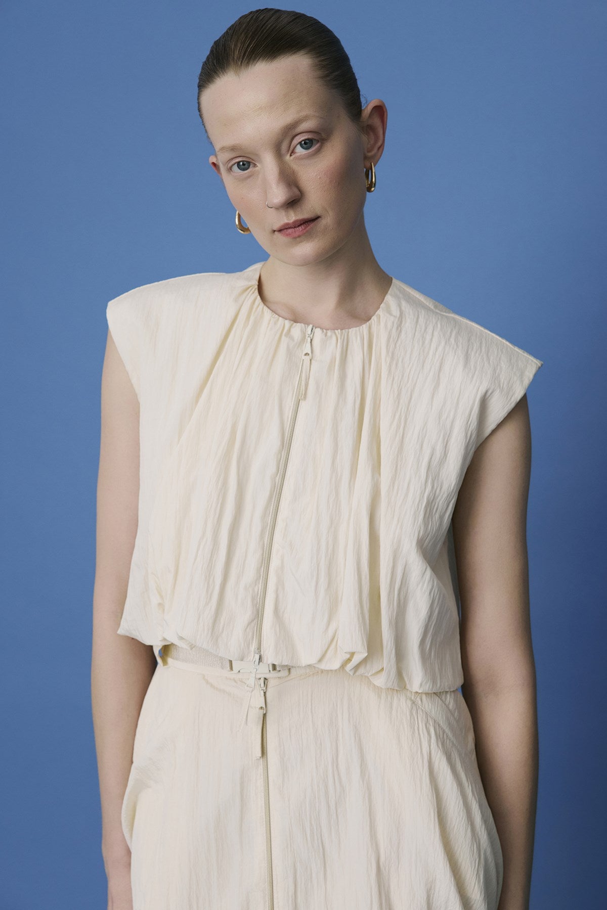 Zippered Drop Shoulder  Vest