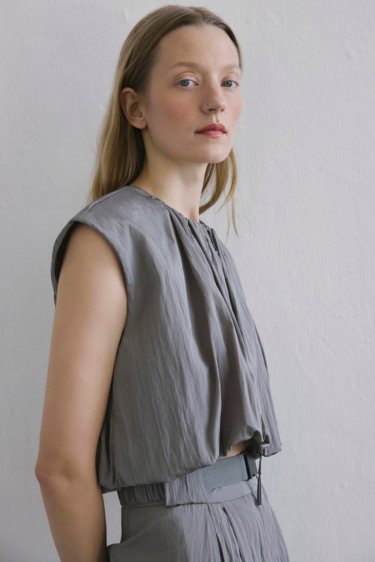 Zippered Drop Shoulder  Vest