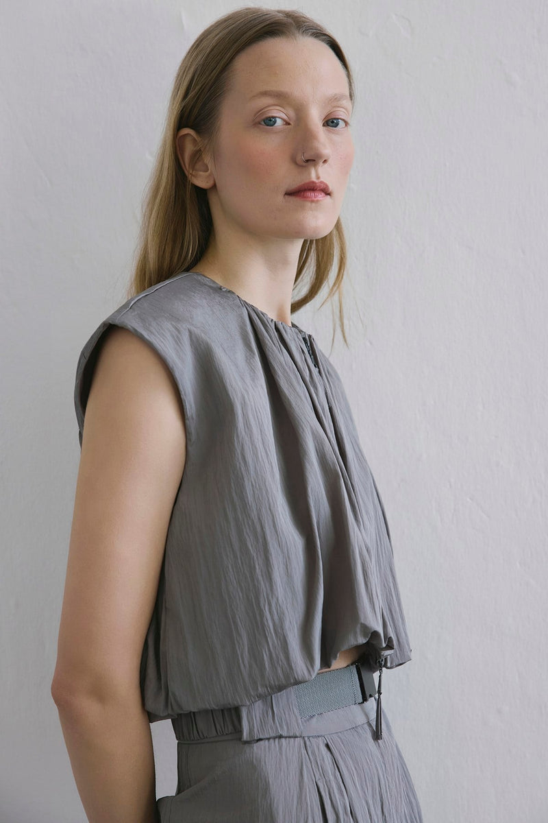 Zippered Drop Shoulder  Vest
