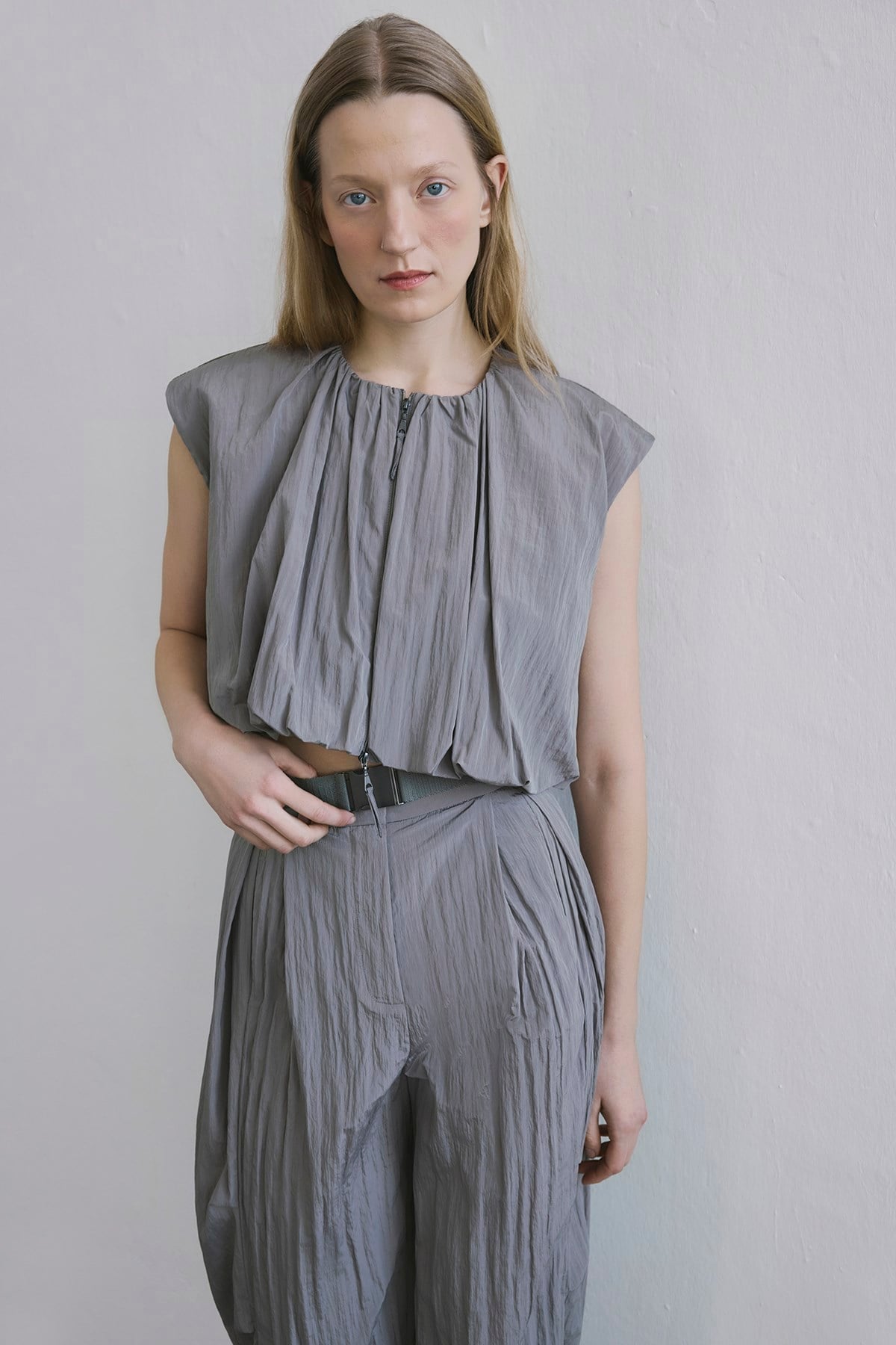 Zippered Drop Shoulder  Vest